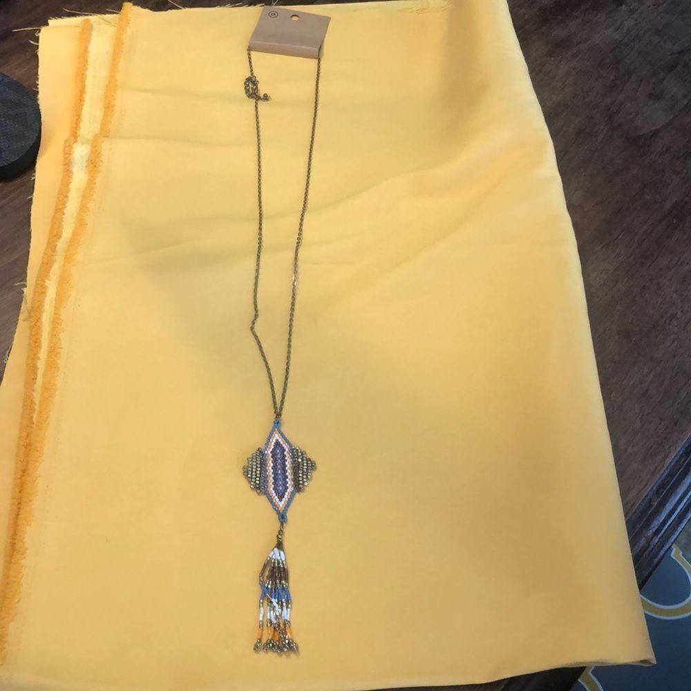 New Earthbound Necklace Beaded Pendant Fringe
